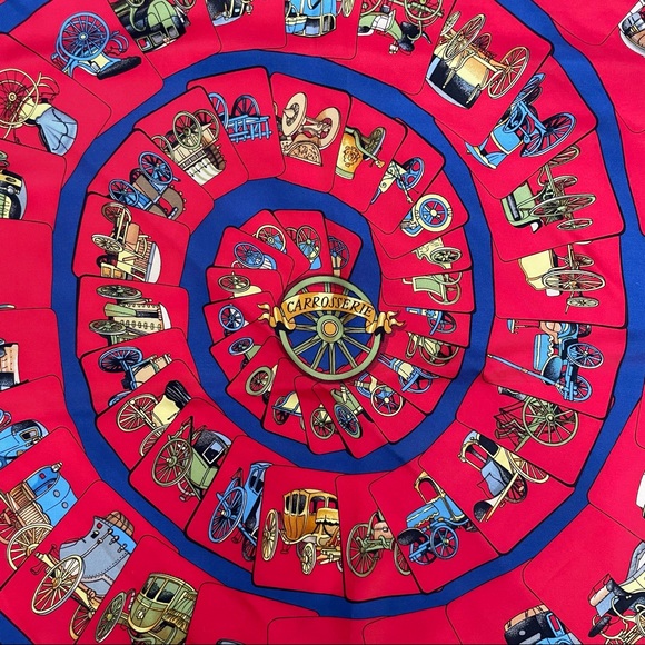 Flawless Hermès Vintage Carrosserie, By Philip Ledoux Silk Scarf - Picture 5 of 7